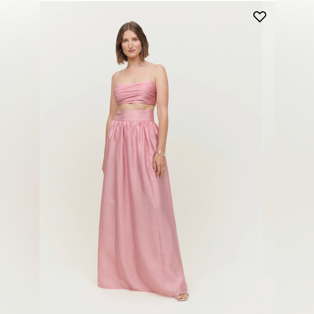 Reformation Carlow Soft Pink Maxi Dress Skirt